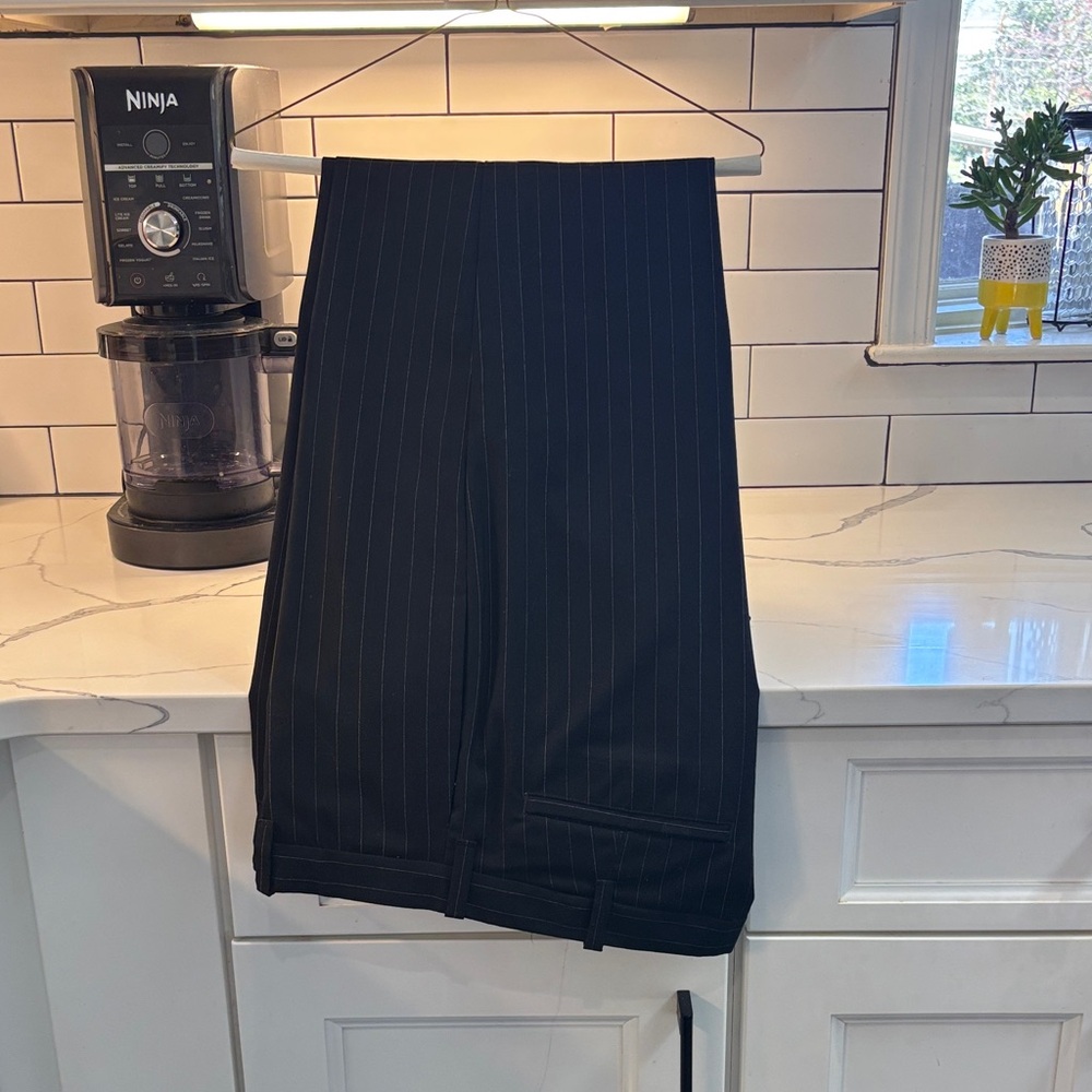 GAP Men's Black Pinstripe Dress Pants - Classic Tailored Look